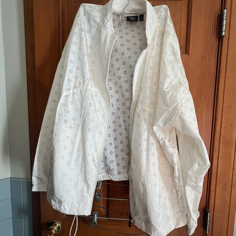 Torrid White Eyelet Utility Jacket